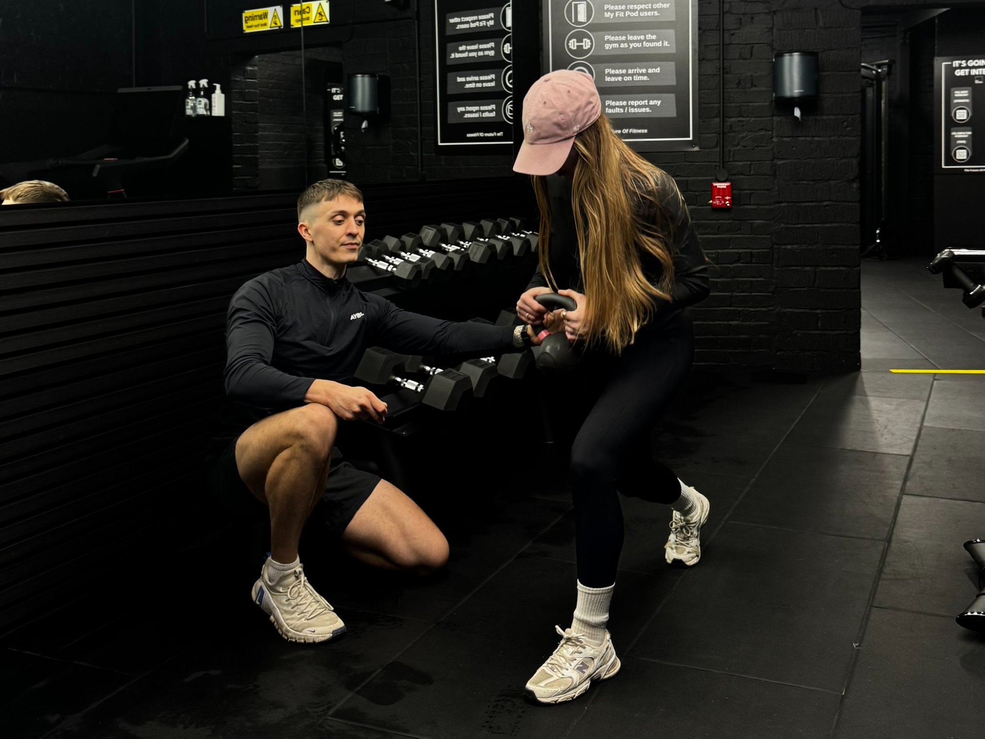 Tom Timney coaching a client at the gym in Chiswick